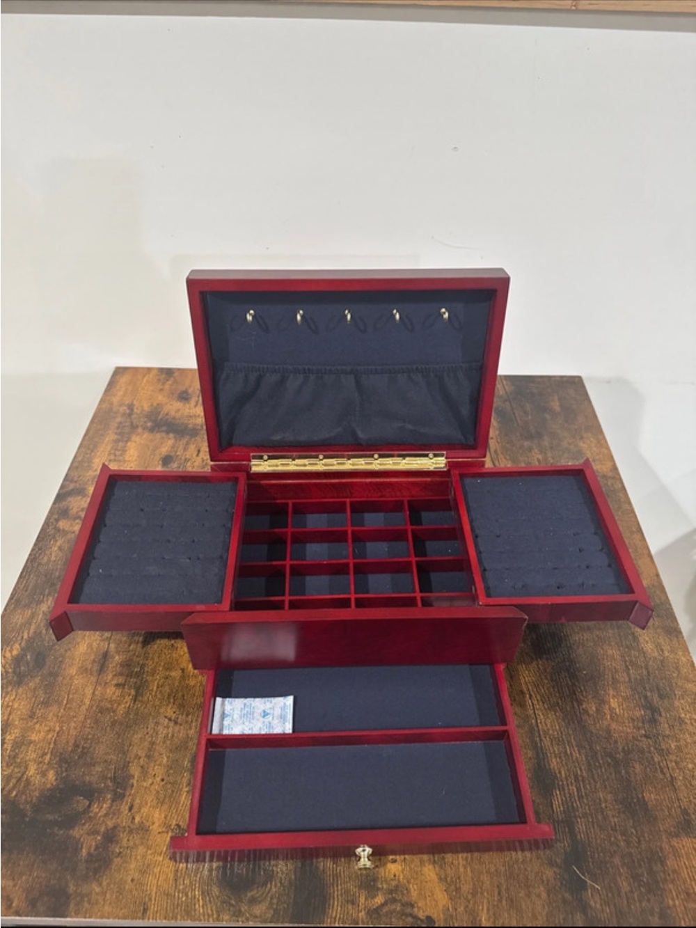 Vintage Lori Greiner "For Your Ease Only" Deluxe Wooden Jewelry Box Organizer